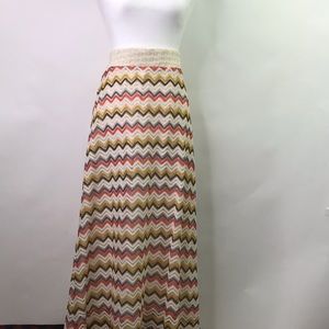 ANTHRO LAPIS BOHO CROCHET LINED MAXI SKIRT - XL